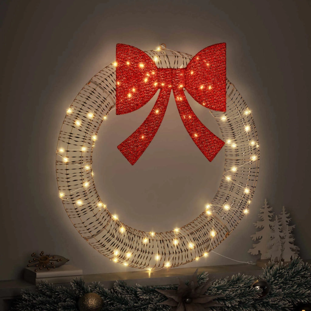 Ghirlanda con 60 LED Bianco caldo 76 x 76 x 8 cm PET 42019136