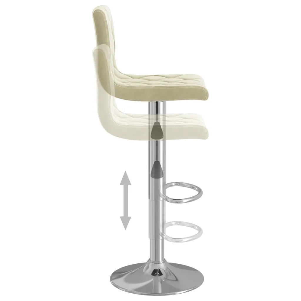 Sedie da Bar 2 pz Crema in Velluto 333686