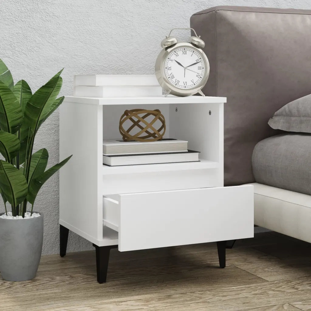 Set di 2 Comodini | Armadio da Notte | Mobiletto da notte in Bianco 40x35x50 cm
