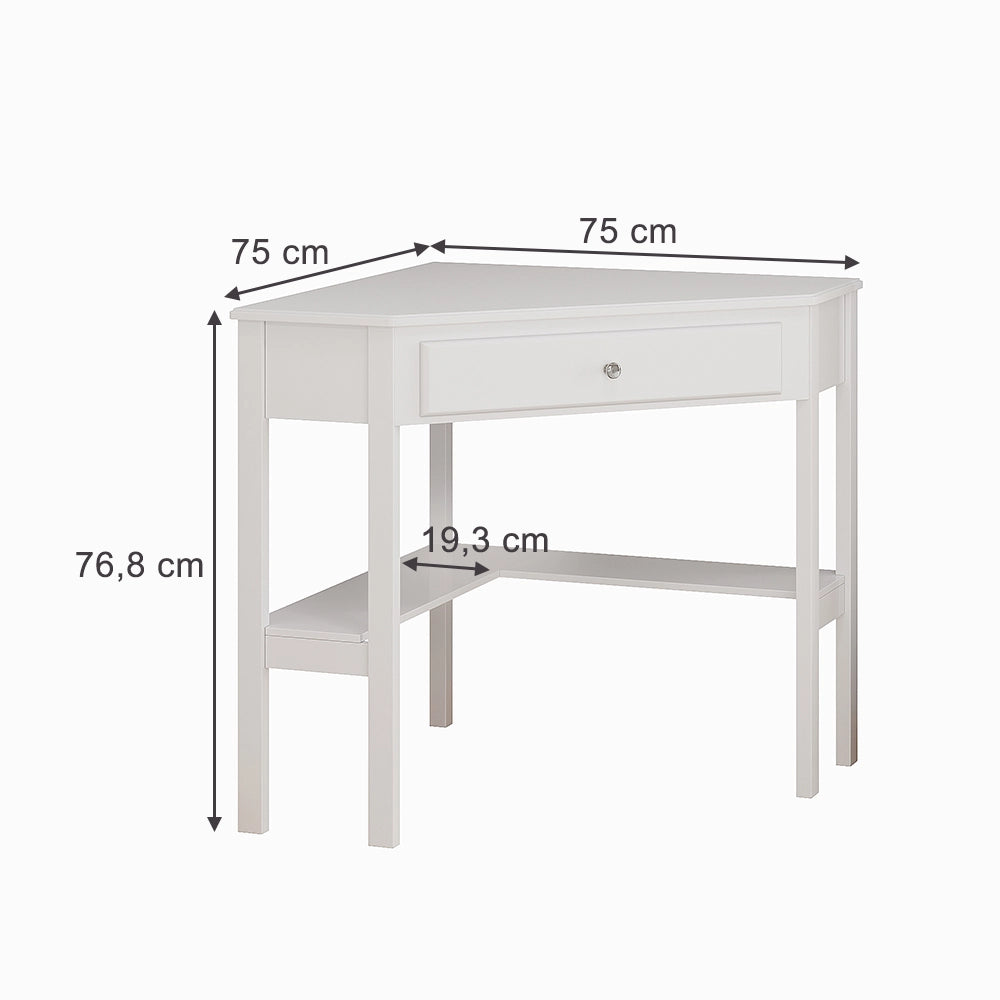 Vicco Scrivania angolare Bianco 75 x 71.6 cm