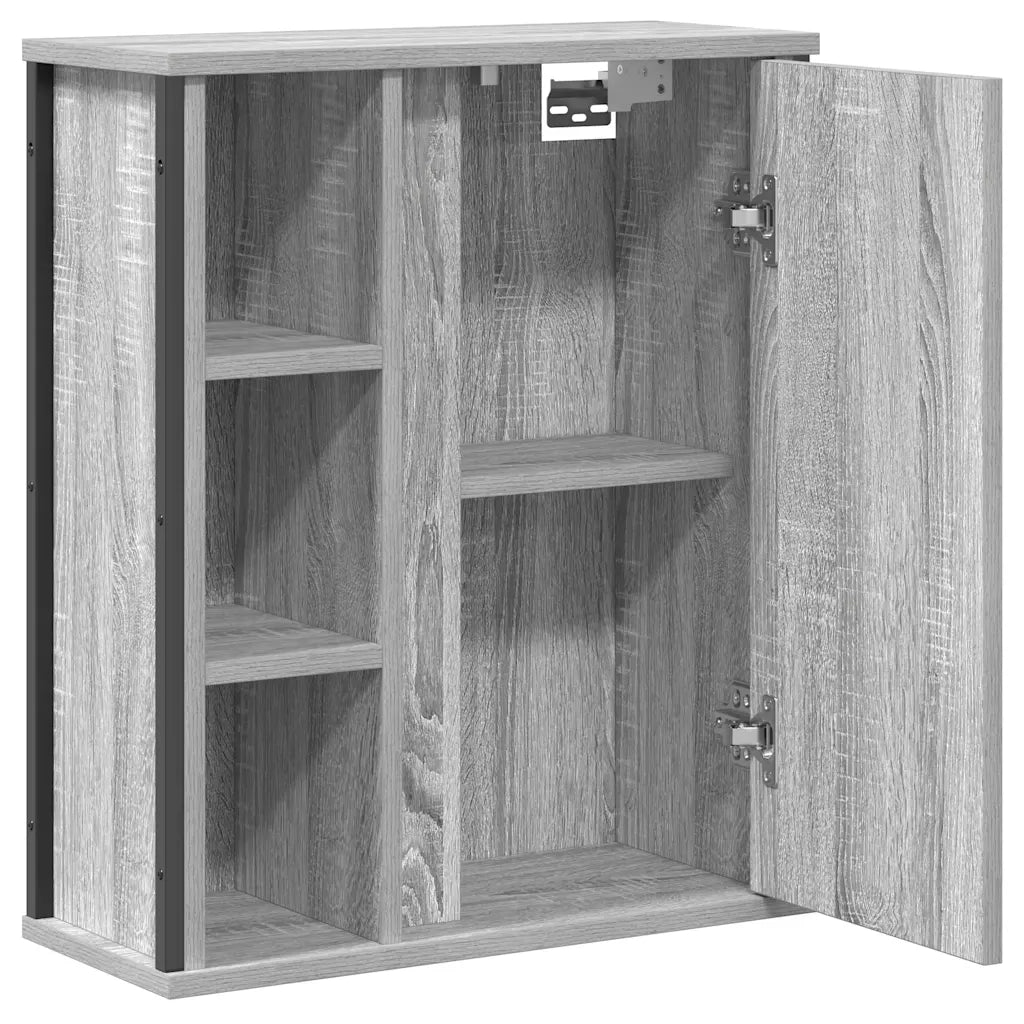 Pensile da Bagno con Specchio-Mobile bagno con specchio Grigio Sonoma 50x21x60 cm