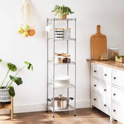 Cassa da cucina in legno con ripiani e cassetti