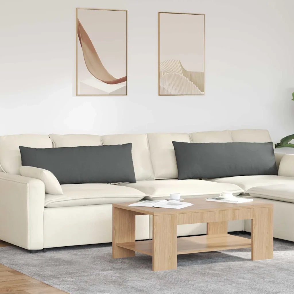 Cuscini da Divano 2 pcs Grigio scuro 120 x 40 cm Tessuto 42013783