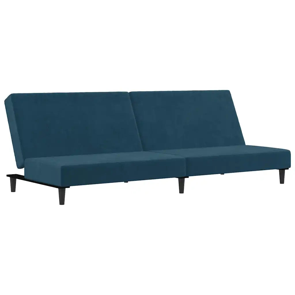 Divano Letto a 2 Posti-Sofa Letto 2 Posti-Daybed Blu in Velluto 738285