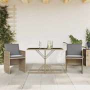 Set da Bistrò 3 pz con Cuscini Beige Misto in Polyrattan 365071