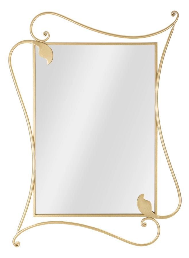 Specchio Petal 80x4x110 cm in Ferro e MDF Oro