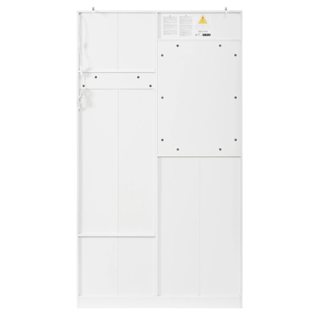 Mobile da ingresso, appendiabiti, con specchio e panca, 2 cassetti, 3 ganci, bianco