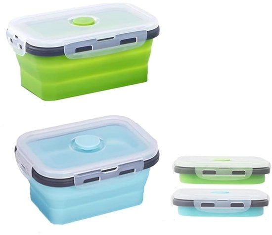Contenitore ripiegabile con coperchi - spaziale e multifunzionale - set da 4 - colorato