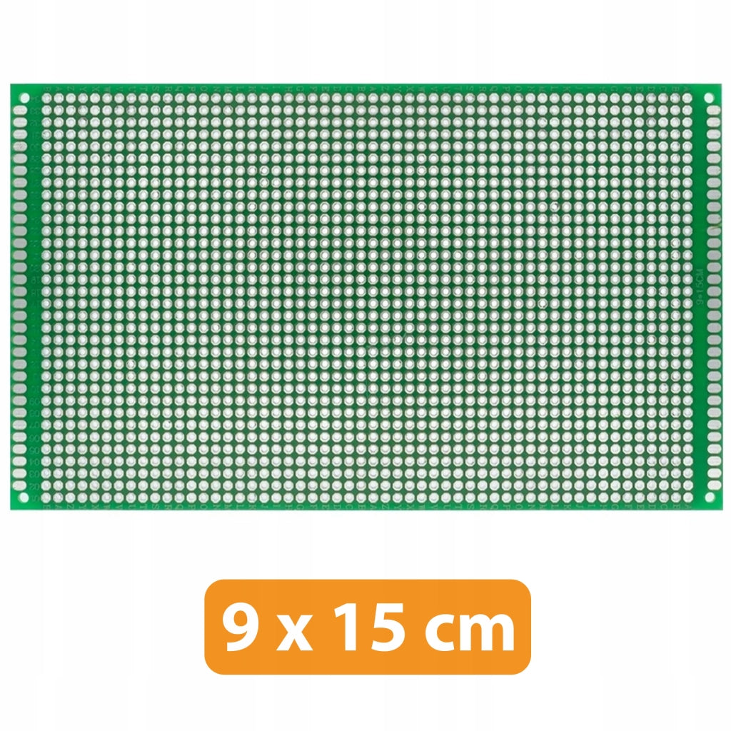Piastra Prototipo Universale Doppia Faccia 90x150 mm – Montaggio THT, Fori 2,54 mm | Elettronica Saldatura, Verde