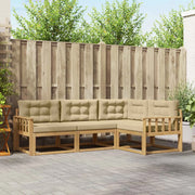 Set di divani da esterno 3 pz Bianco e Beige Poliestere 3386372