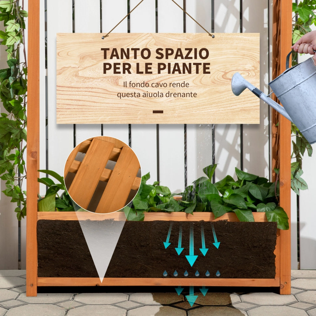 Fioriera con Arco per Rampicanti ¨C Xylo ¨C Legno Abete Marrone 83x36x152cm