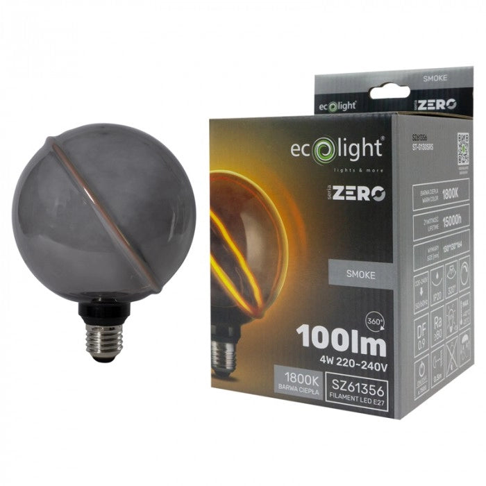 Lampadina LED sferica fumé dimmerabile 4W E27 Seria Zero Ecolight
