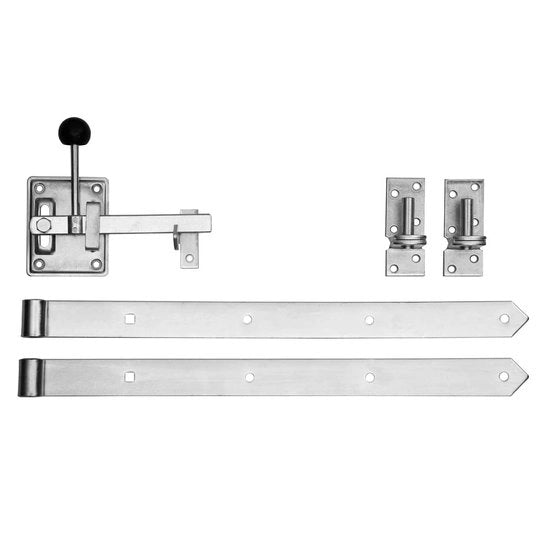 Kit di accesso al giardino completo - Recinzione in legno - Porta di giardino - Verniciata - Resistente alle intemperie - Materiale stabile - Incluso l'accessorio di fissaggio - Porta con montaggio