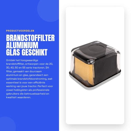 Filtro a gasolio in alluminio/vetro - OE AR50041 - Per serie 20/30/40/50/55 - Trattore - Resistente a shock