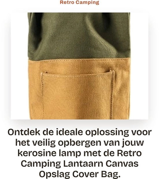 Lanterna da Campeggio Retro - Borsa di Stoccaggio in Canapa - Copertura Protettiva - Sostituzione di Colori - Per Lampada a Kerosene - Ideale per l'Uso Esterno