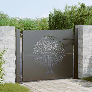Cancello da giardino con blocco Nero 110 x 105 cm 42015884