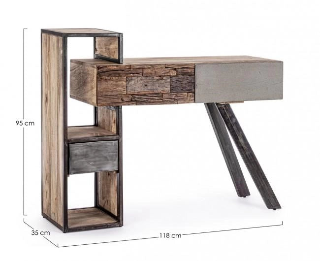Consolle Manchester 118x35x95 cm in Acciaio e Legno