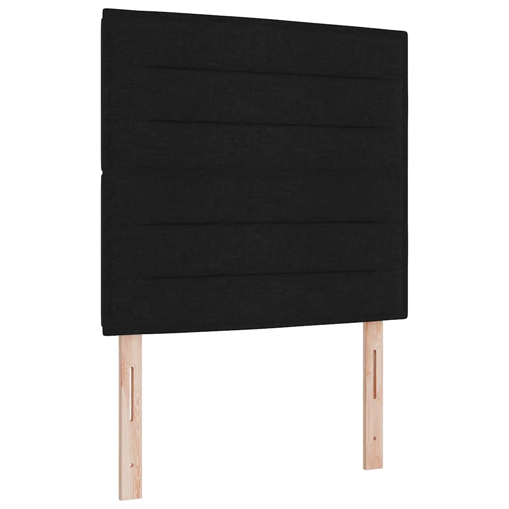 Letto a Sorgente LED con materasso Nero 80 x 200 cm Tessuto