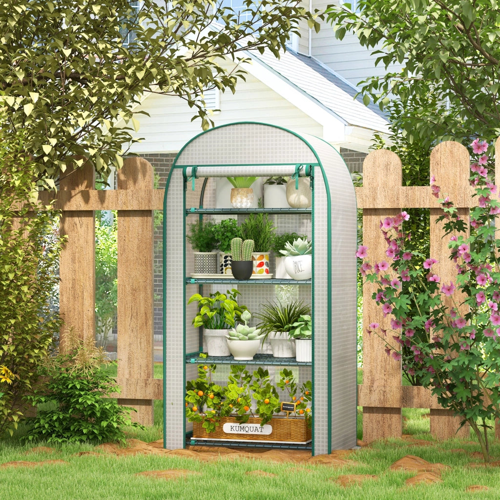 Serra da Giardino e Balcone con Ripiani ¨C zephmum ¨C Bianco 80x50x160 cm