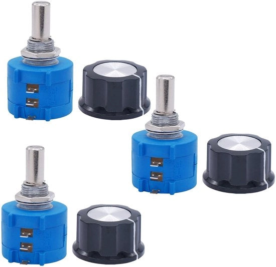 3 Set di Potenziometri Rotativi di Alta Precisione per Knoppi Regolabili