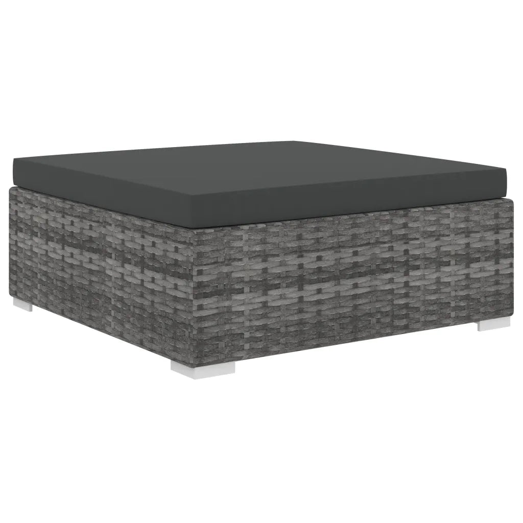 Set Divani da Giardino 4 pz con Cuscini in Polyrattan Grigio 46779