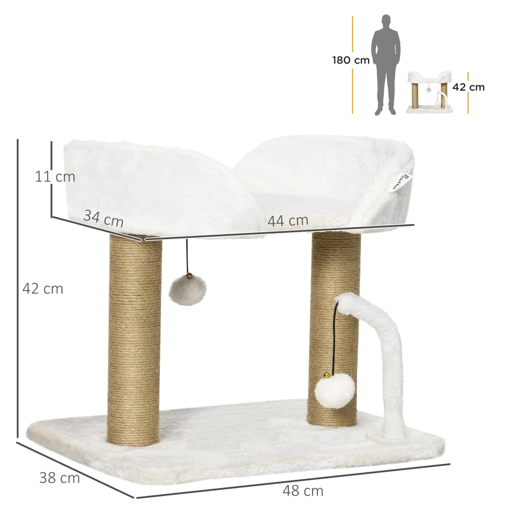 Tiragraffi per gatti con gioco ¨C Minimal ¨C 48x38x42 cm beige
