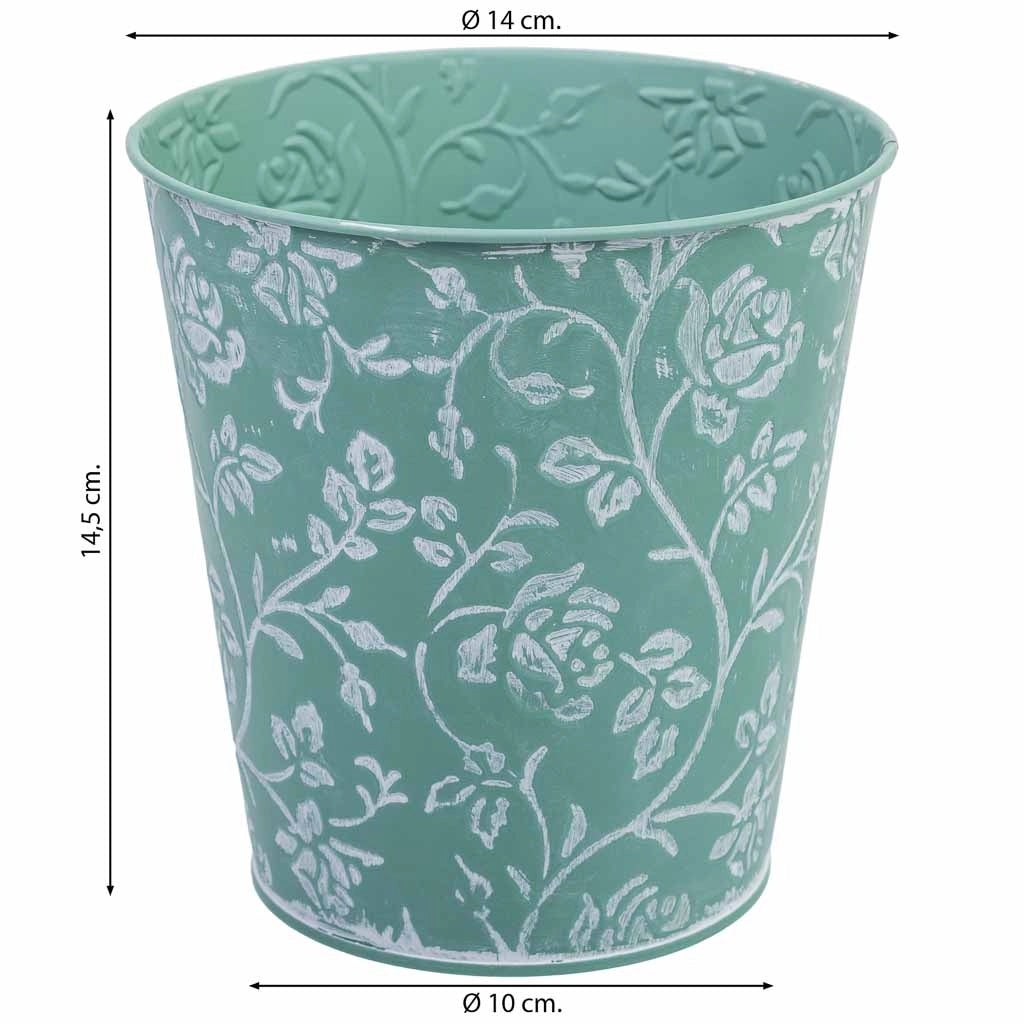 Cubo in metallo blu D14x14,5h cm B10