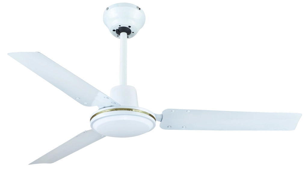 Melchioni MF 25120AST Agitatore da Soffitto 120 cm con Telecomando, 3 Velocità, 3 Pale in Metallo, Motore 70W Silenzioso, Bianco Ventilatore da Soffitto per Casa e Ufficio