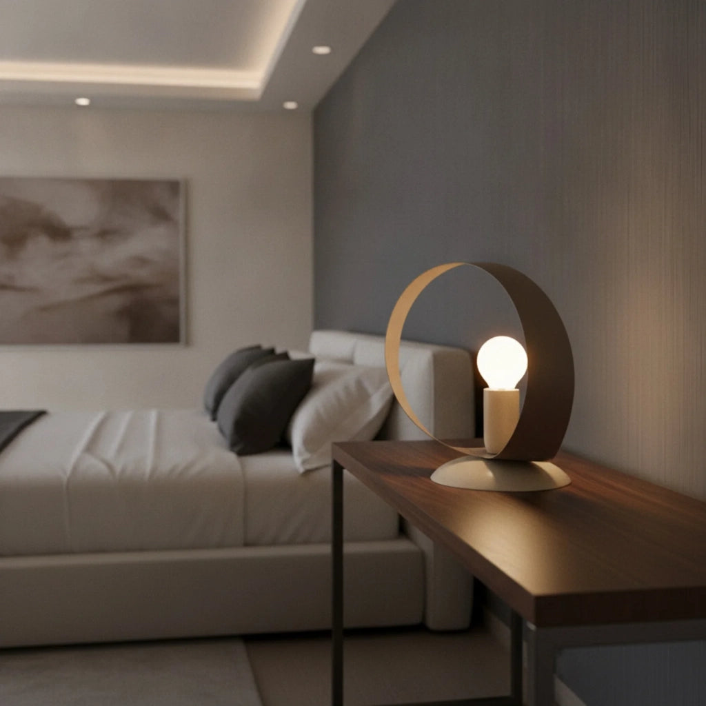 Lampada da Tavolo Primula 1 Luce Tortora e Avorio LuceArt Classic