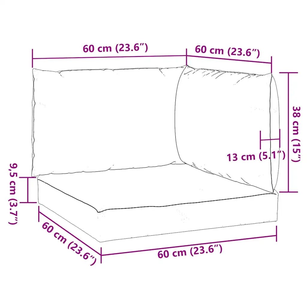 Cuscini per Pallet 3 pz Beige Mélange in Tessuto 4002655