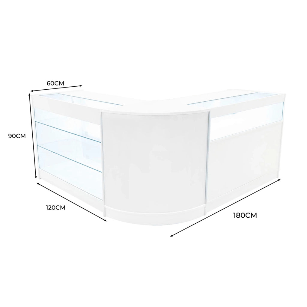 Set Banconi Bianco Triton LED K1200 B1200 CM60 con Serratura e Ripiani