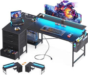 Bureau da Gioco con Illuminazione a LED - Scrivania per Computer - Mobili per Computer