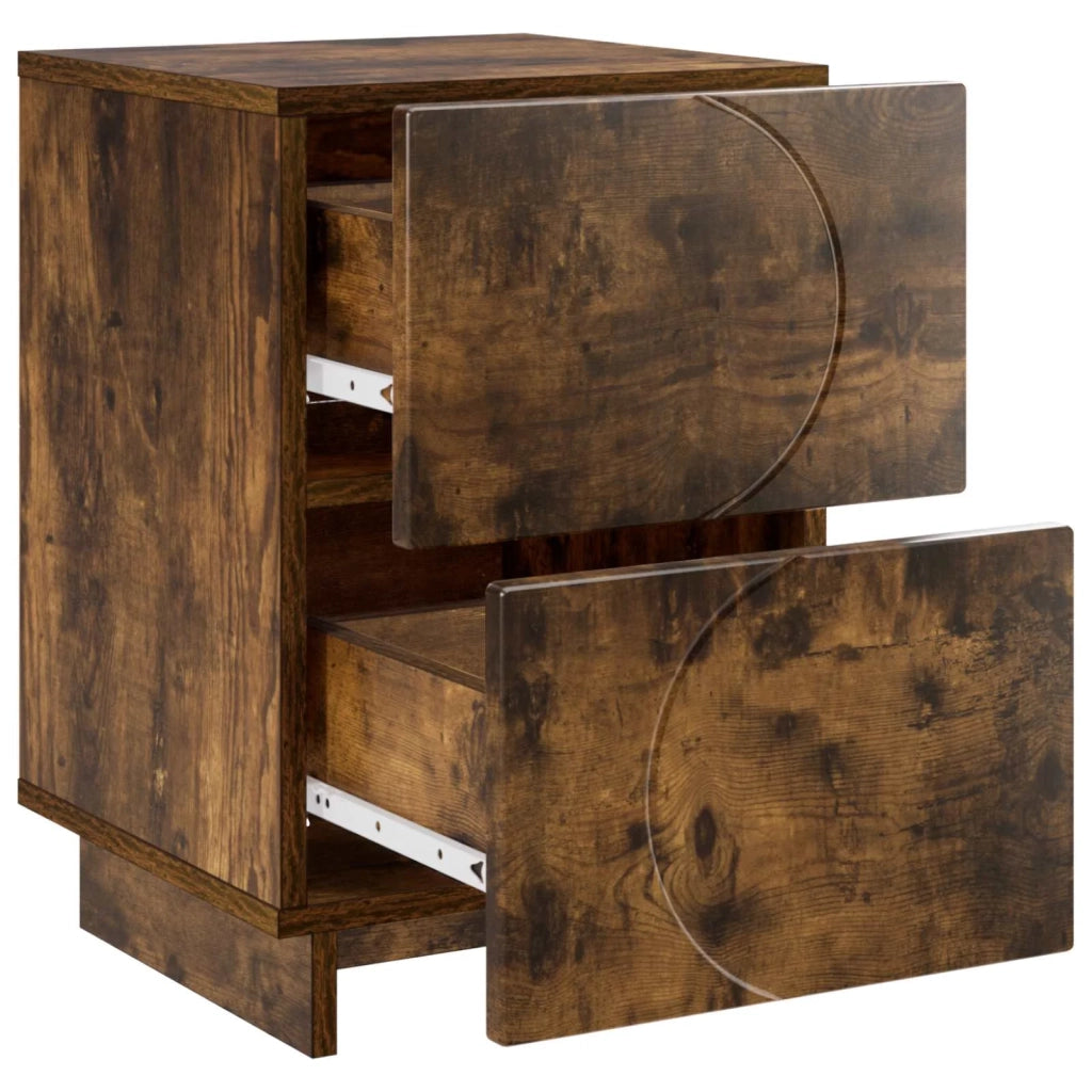 Armadio da Notte 2 pz Rovere Fumo 33,5 x 34,5 x 50 cm 8011398
