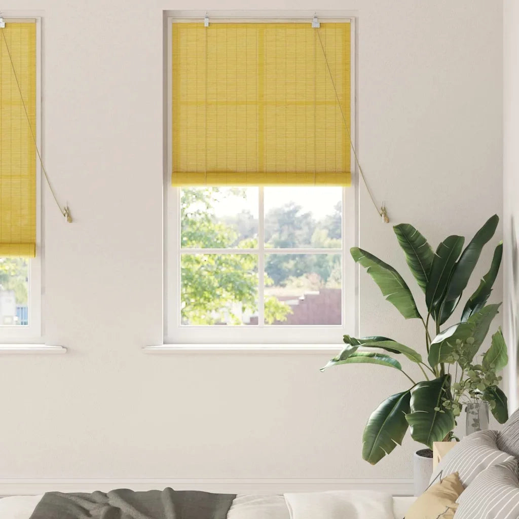 Tenda a rullo con tende Giallo 80 x 220 cm Bambù 42006865