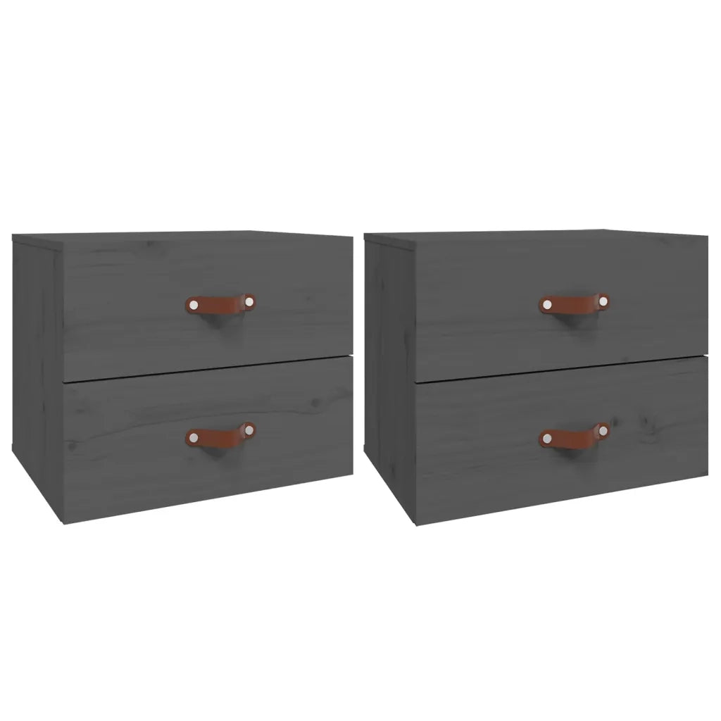 Comodini a Muro 2 pz Grigio 50x36x40 cm 820981
