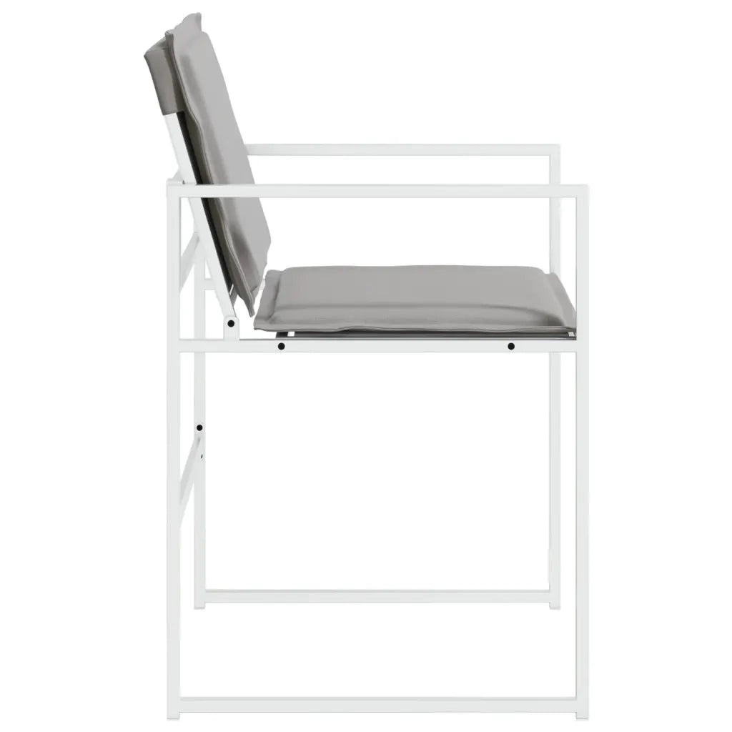 Sedie da Giardino con Cuscini 4 pz Bianchi Acciaio e Textilene 4008587