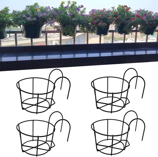 Sostegno per vaso da fiori appeso - ferro - adatto per balcone e giardino