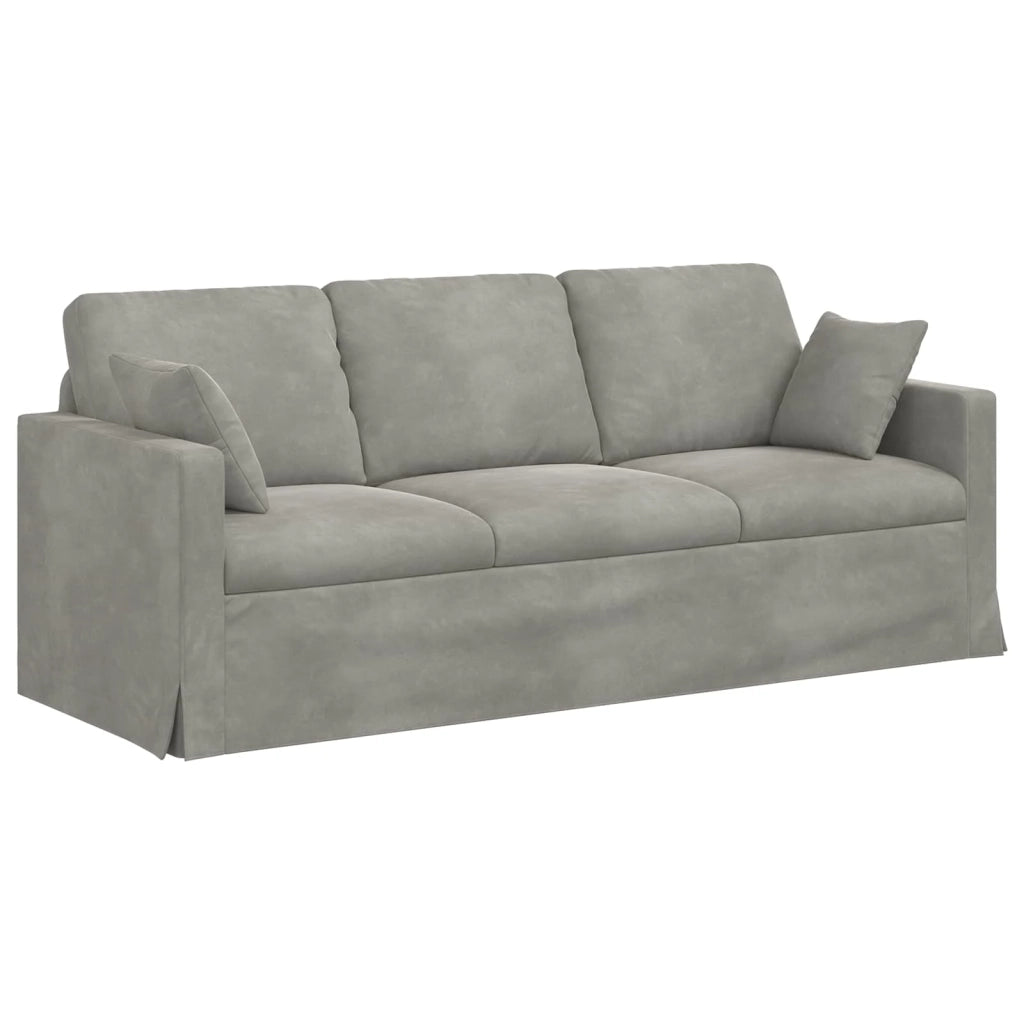 Set di divani 2 pcs Grigio chiaro 198 x 78 x 80 cm Velluto 3407595