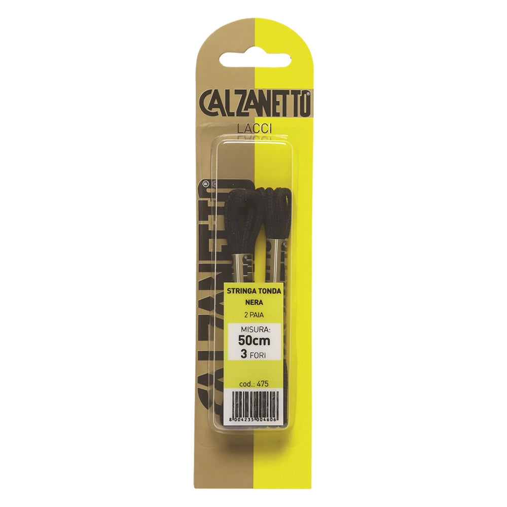 LACCI TONDI cm.90 neri - blister 2 paia  - EBANO
