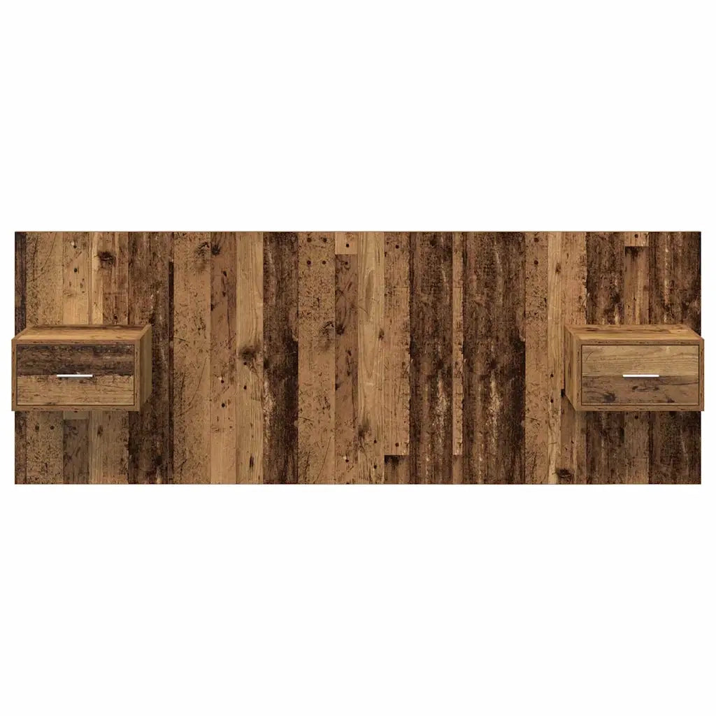 Testata con Comodino 3 pcs Legno vecchio Legno multistrato 3415637