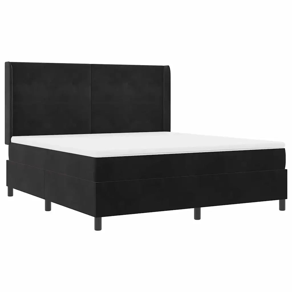 Letto a molle con strisce LED Nero 180 x 200 cm Velluto 3343882