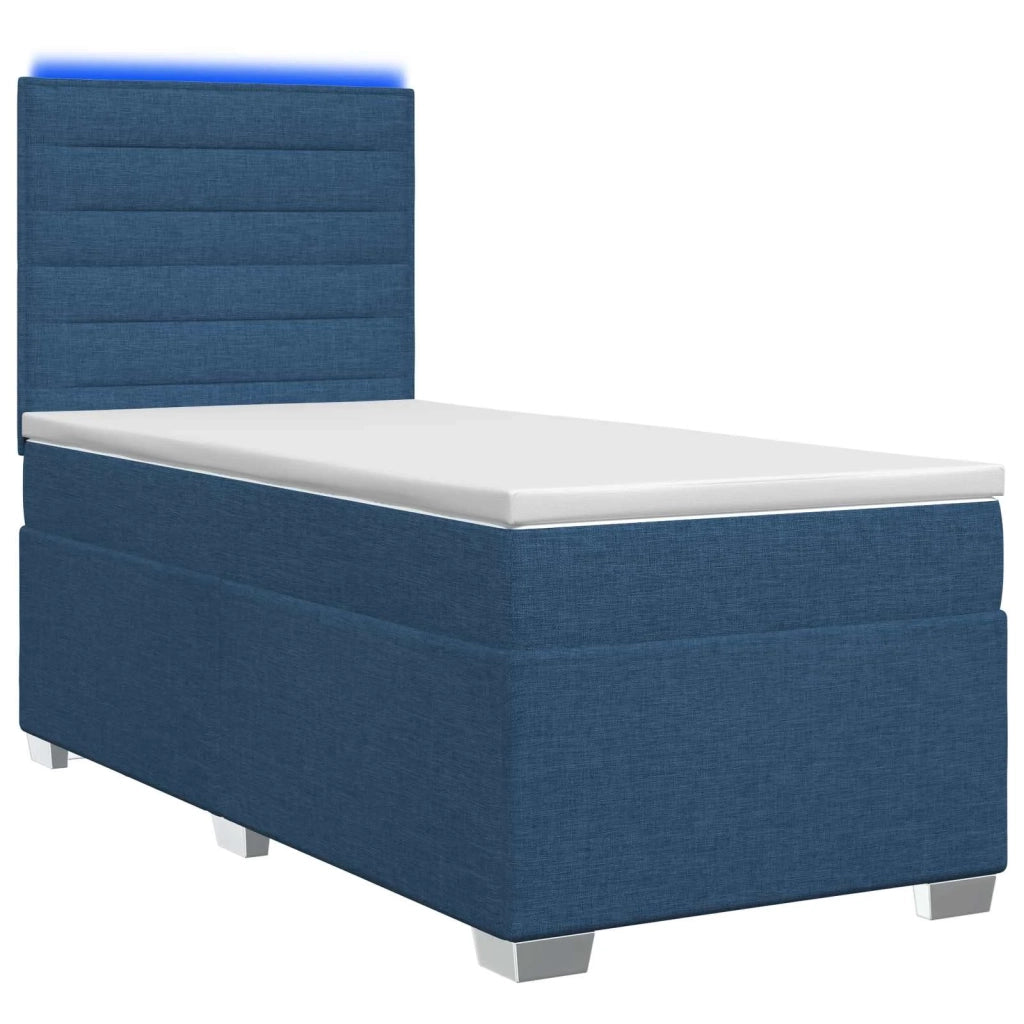 Letto box spring con materasso Blu 90 x 200 cm Tessuto 3454781