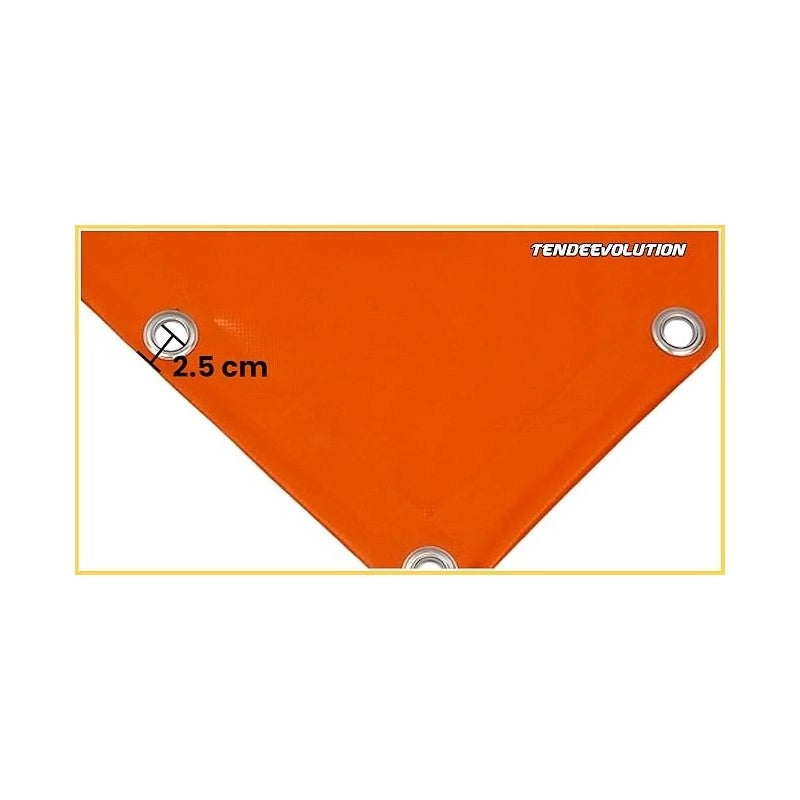 Telo PVC OSCURANTE Impermeabile Avorio | Telone Occhiellato Ogni 25CM 850g/mq | Copertura Esterna | 5x5m | Resistente Multiuso