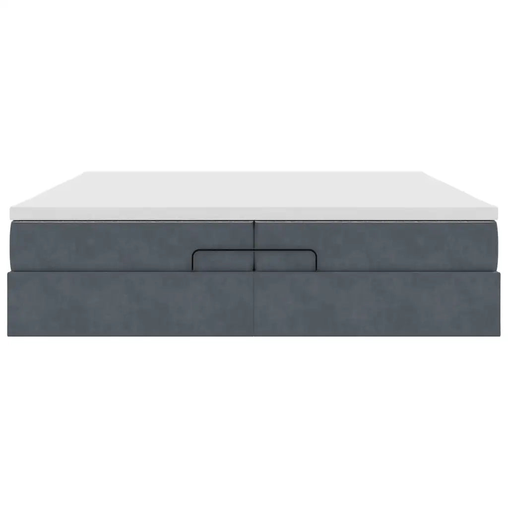 Struttura Letto Pouf con Materassi 200x200 cm Velluto