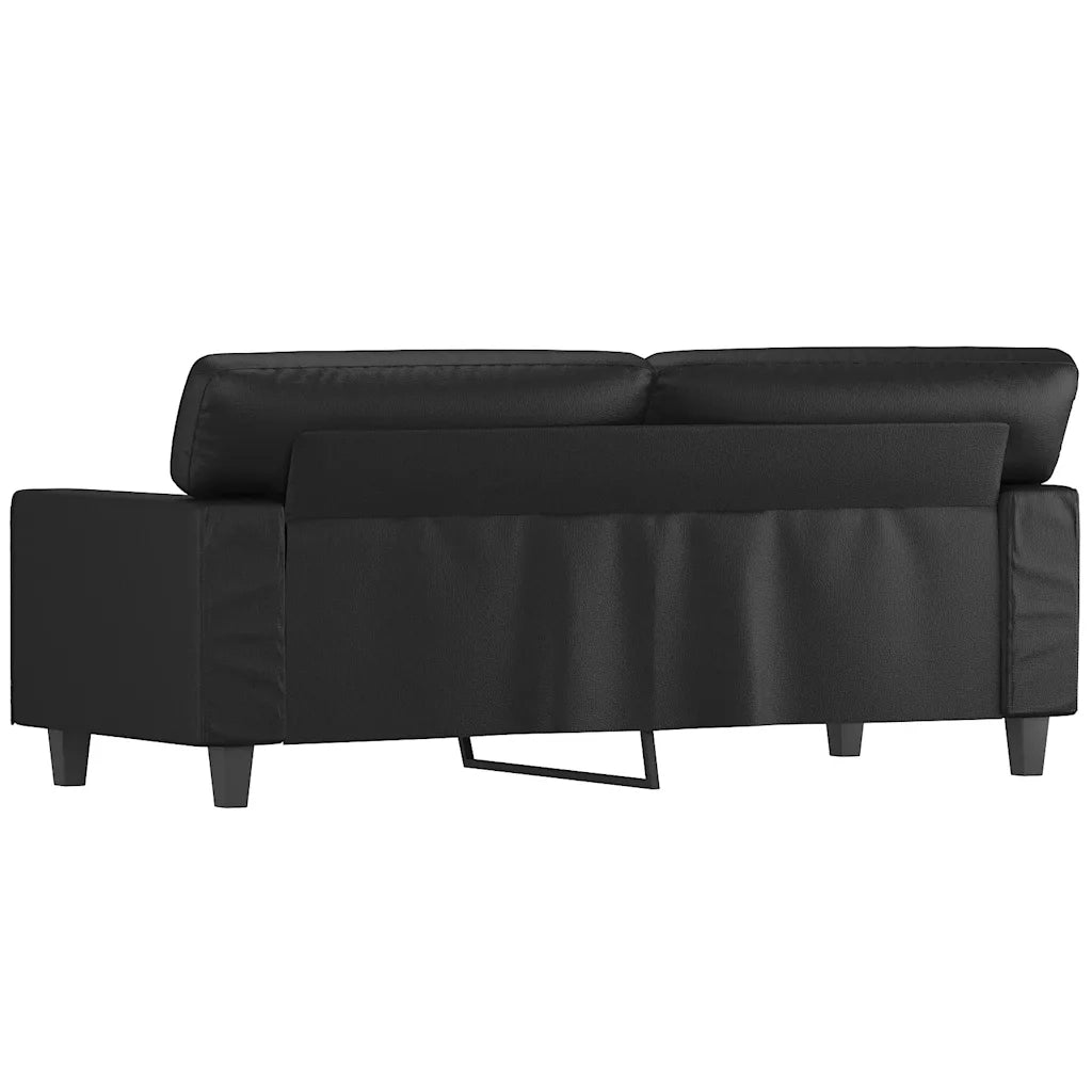 Divano a 2 Posti-Sofa 2 Posti Nero 140 cm in Similpelle 253837