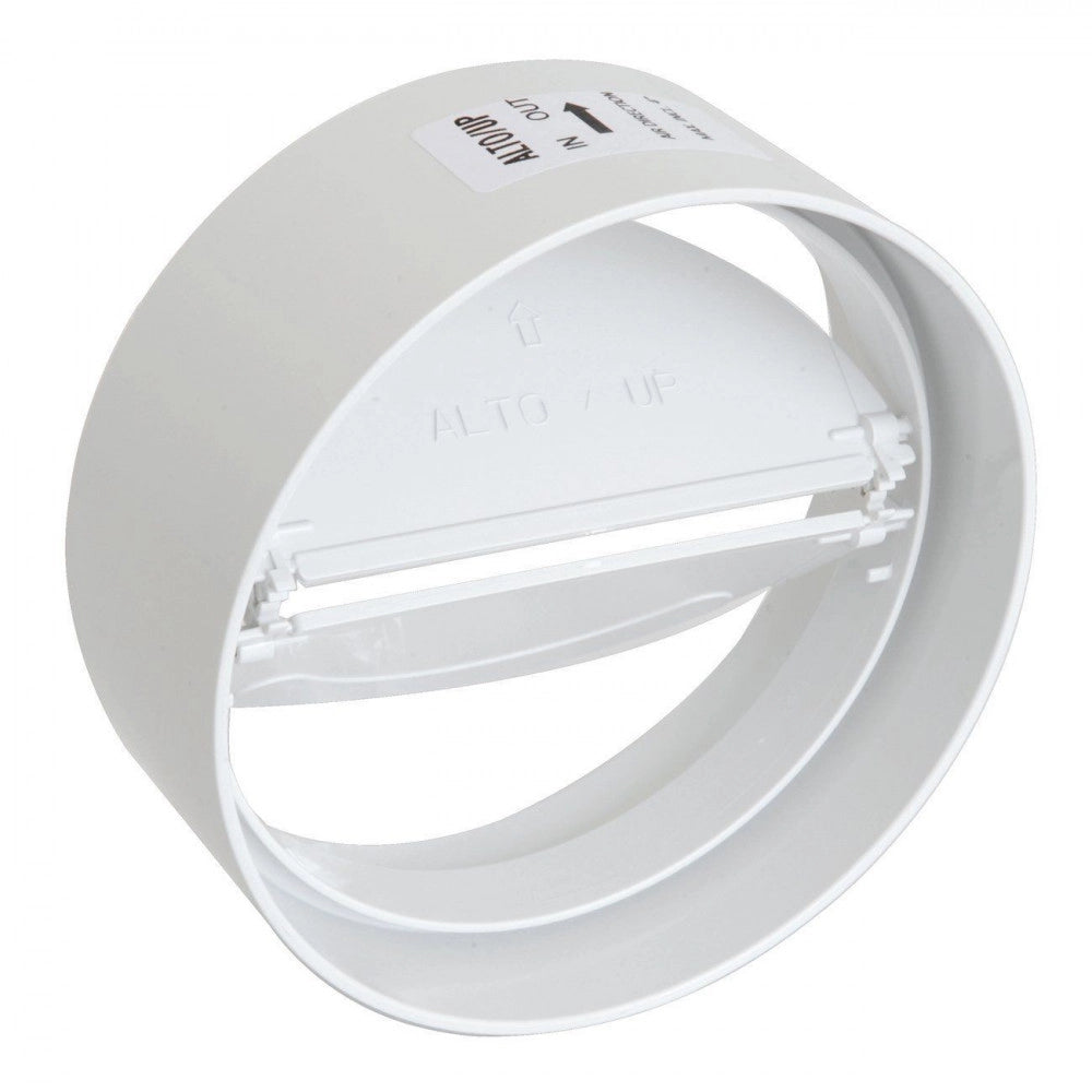 First 100mm giunto bianco ff con valvola a farfalla antiritorno per tubi tondi aerazione cappa