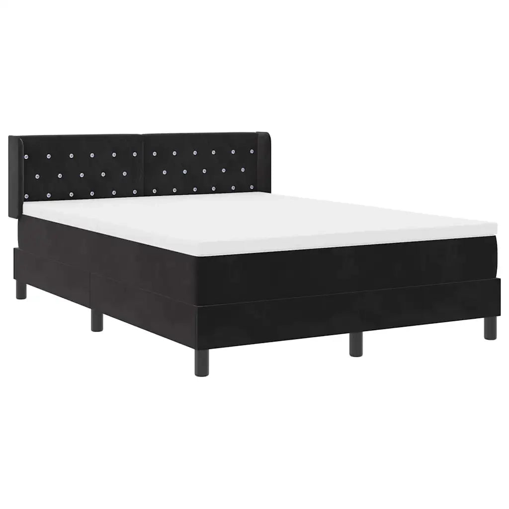 Letto a molle con materasso Nero 200 x 160 cm Poliestere 3341422