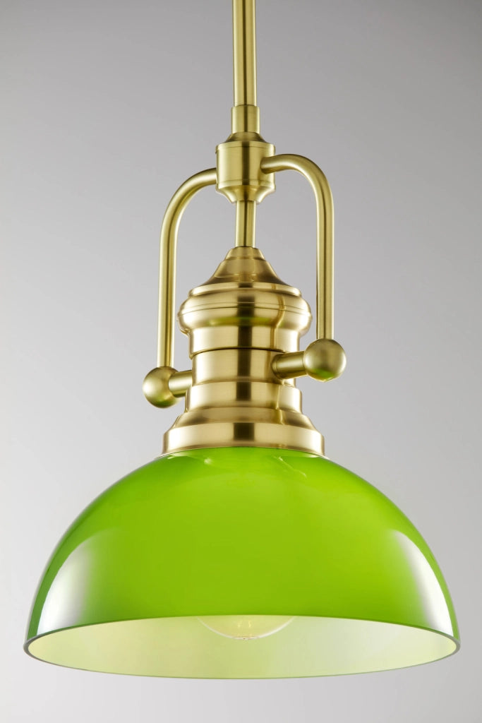 Lampada a sospensione industriale ottone verde E27 Jupiter