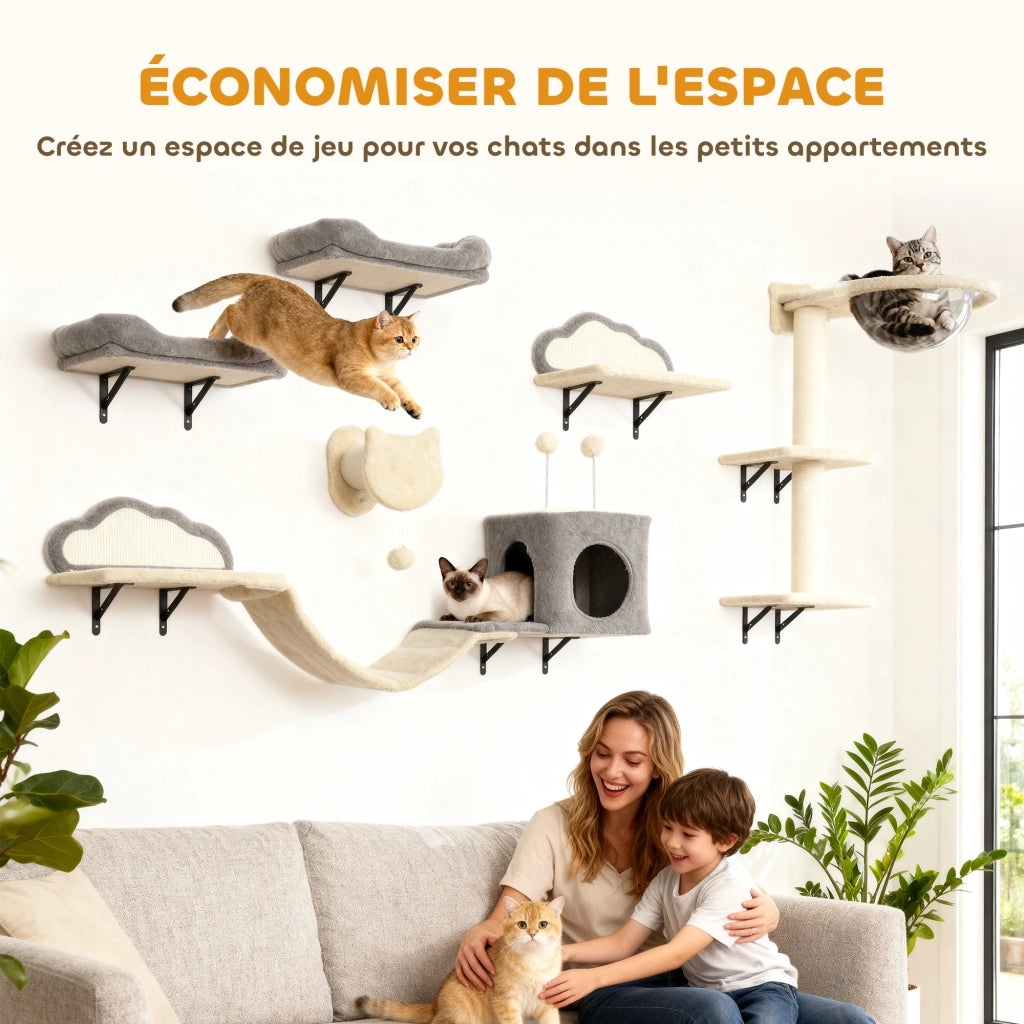 Libreria Muro Gatto 6 Pezzi ¨C Minimal ¨C Beige