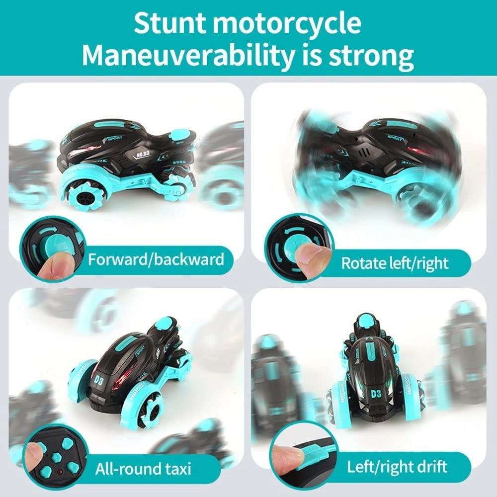 Trade Shop - Motocicletta Acrobatica Telecomandata Con Effetto Sonoro Spruzzi D'acqua Q-d3 -